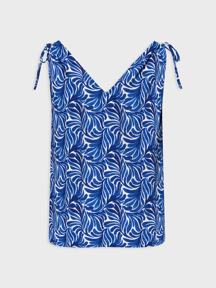 Γυνακείο top εμπριμέ ONLNOVA LIFE VIS S/L RUCHING TOP AOP 15323187 | 15323187