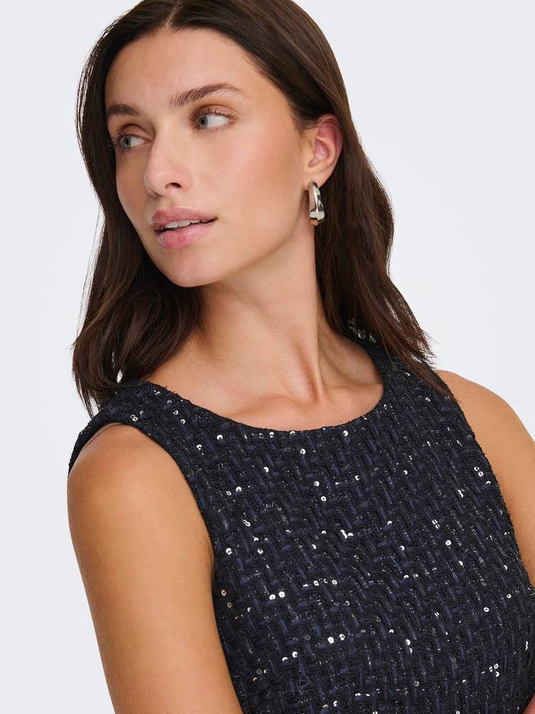 Γυναικείο φόρεμα τουΐντ με παγιέτα ONLICY S/L BOUCLE SEQUIN DRESS 15360266 | 15360266