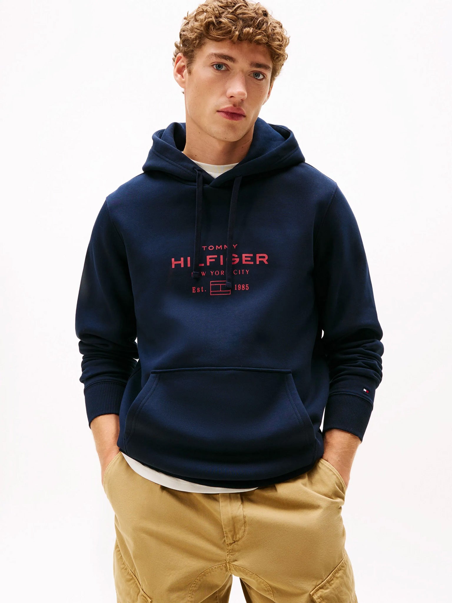 Ανδρική μπλούζα φούτερ OVAL GRAPHIC HOODIE MW0MW40864DW5 | MW0MW40864DW5