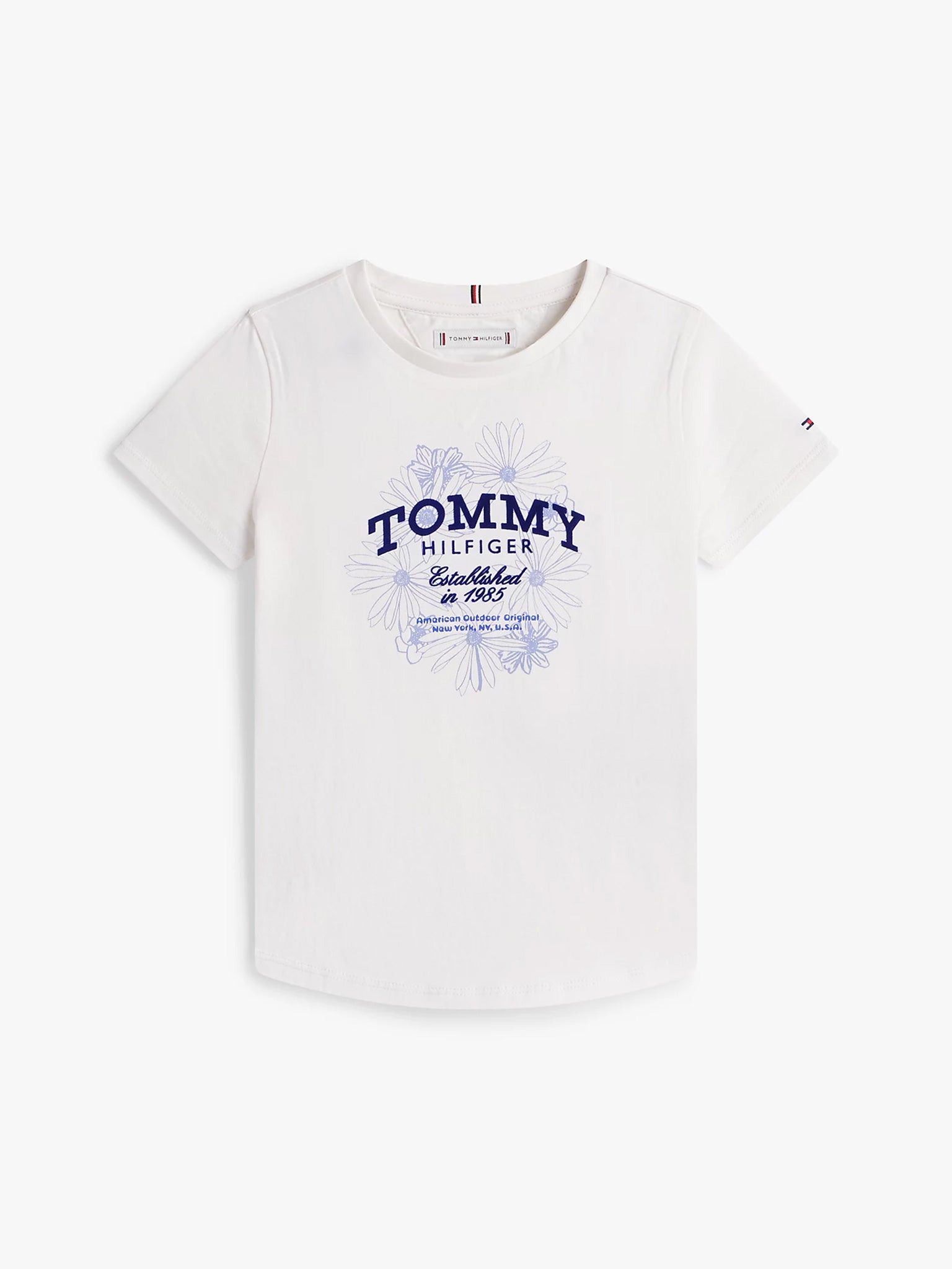 Παιδική μπλούζα flower TOMMY FLOCK FLOWER TEE SS KG0KG09257YBH | KG0KG09257YBH