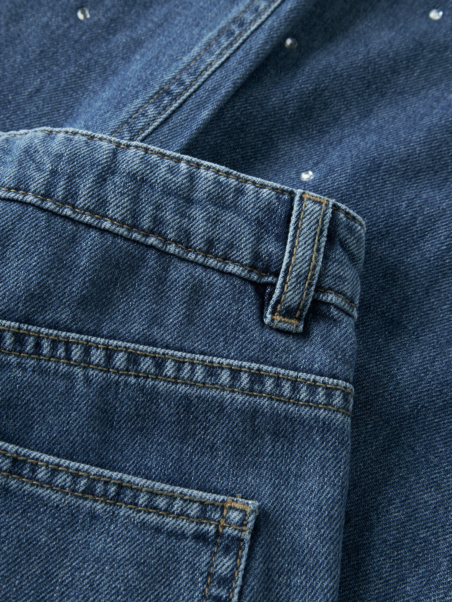 Εφηβικό παντελόνι τζιν με στρας NKFROSE STRAIGH RHINE JEANS 13218358 | 13218358