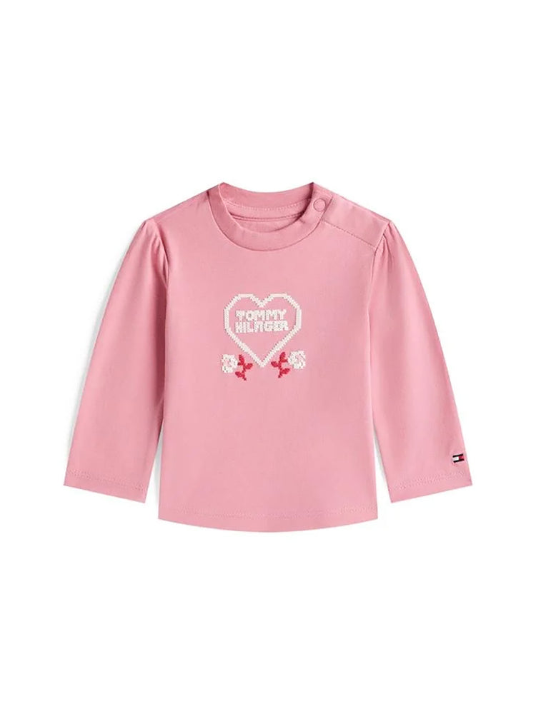 Βρεφική μπλούζα μακό HEART GRAPHIC TEE LS KN0KN02057THC | KN0KN02057THC