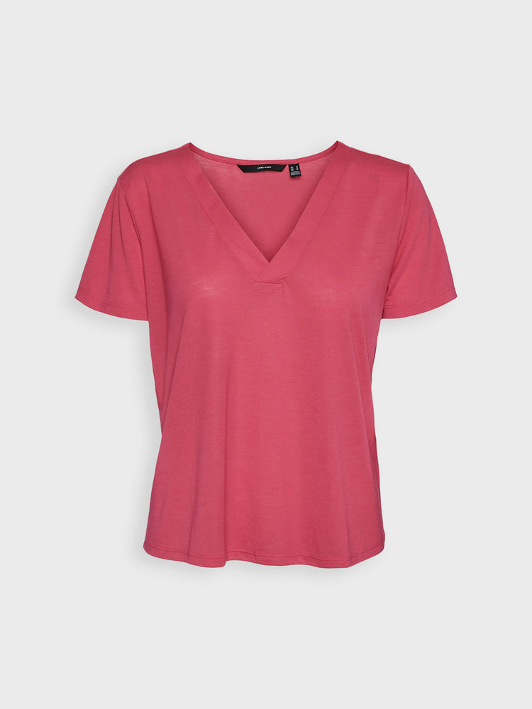 Γυναικεία μπλούζα VMSPICY SS V-NECK LOOSE TOP JRS 10307293 | 10307293