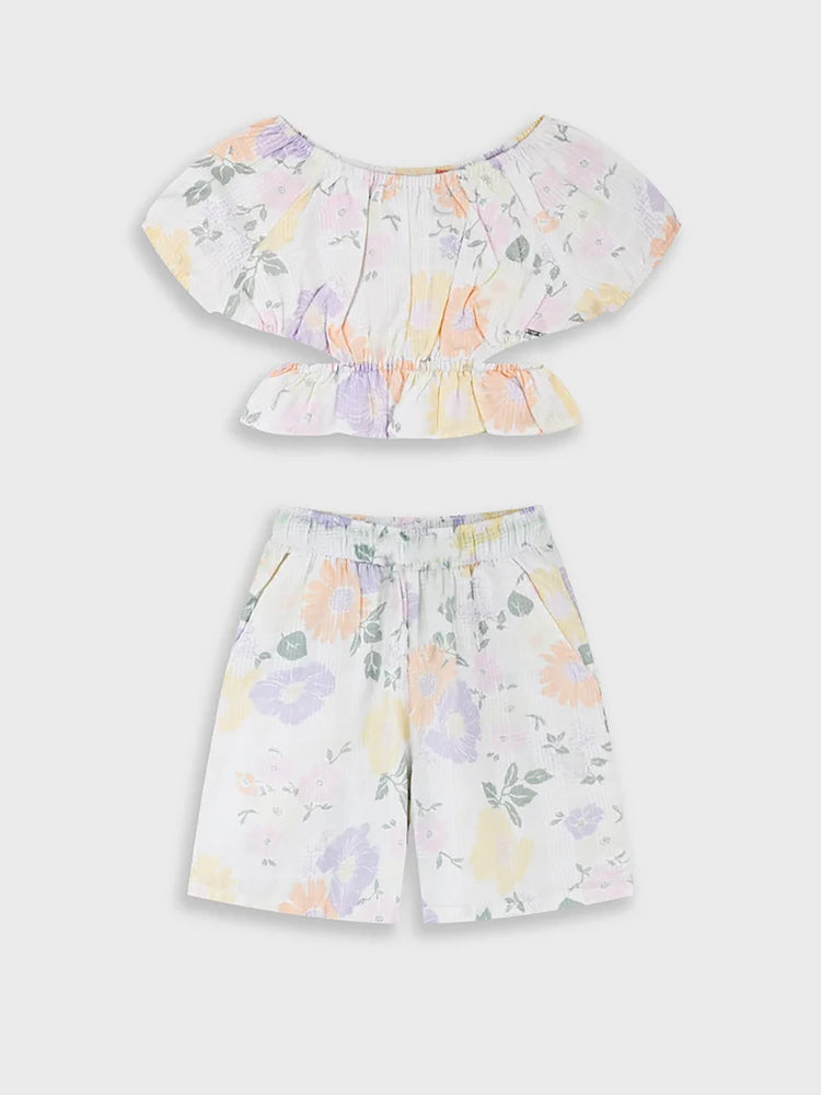 Εφηβικό σετ με σορτς φλοράλ | 16-226204-0