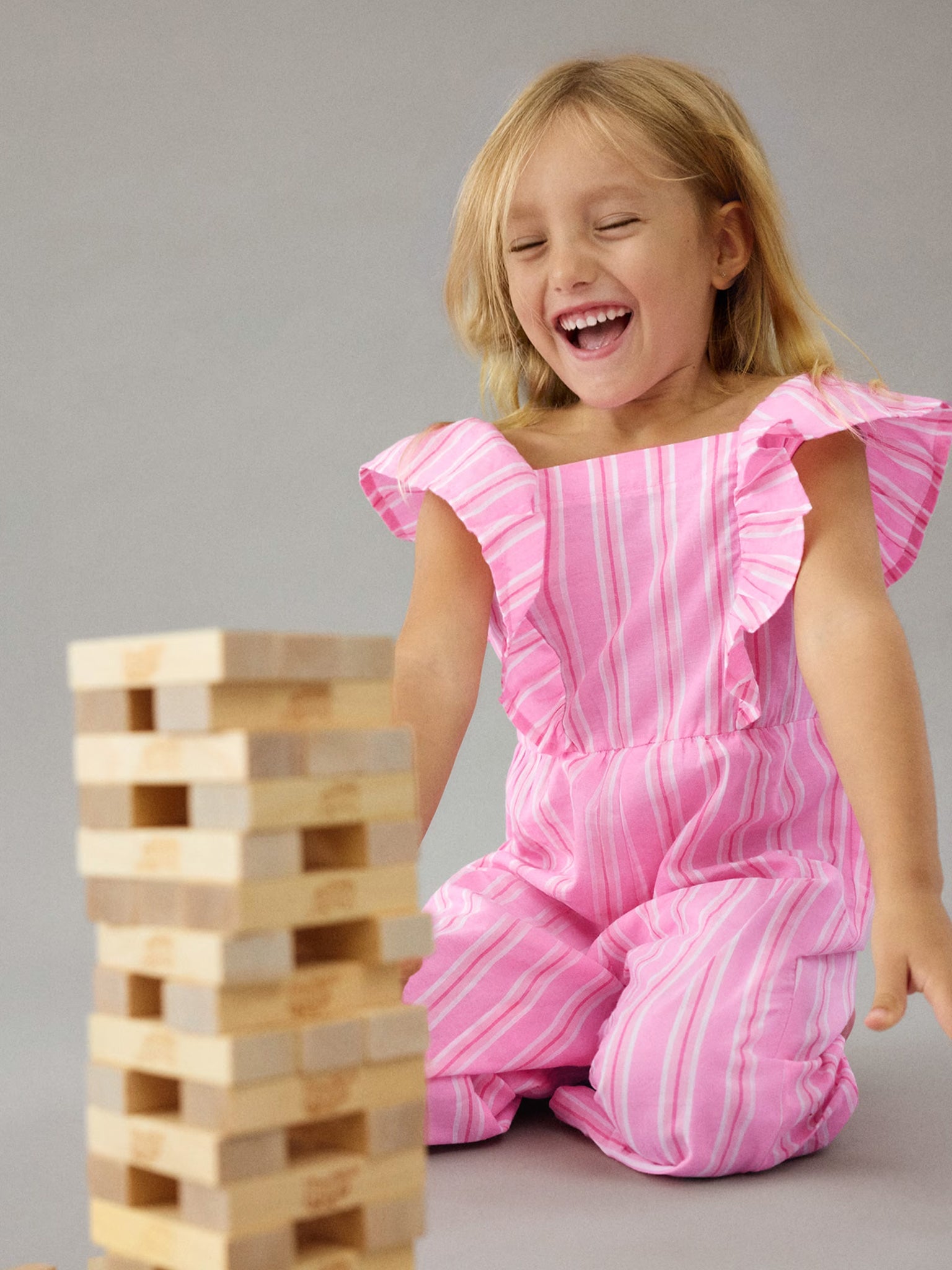 Παιδική ολόσωμη φόρμα ριγέ | 26-03887-064