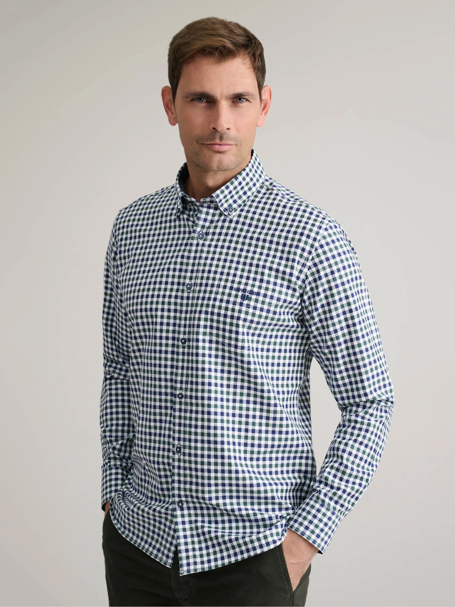 Ανδρικό πουκάμισο καρό blue/dk green 24NG.CS84/1B | 24NG.CS84/1B