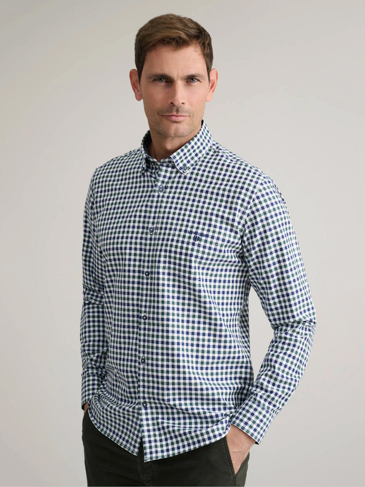 Ανδρικό πουκάμισο καρό blue/dk green 24NG.CS84/1B | 24NG.CS84/1B
