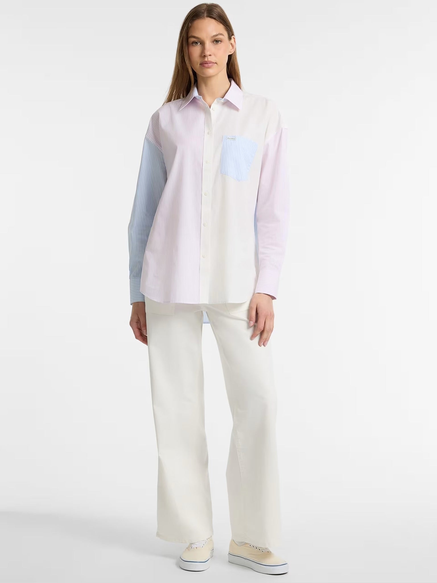 Γυναικείο πουκάμισο ριγέ oversize pockets shirt W5RH94WGZ11FBAU | W5RH94WGZ11FBAU