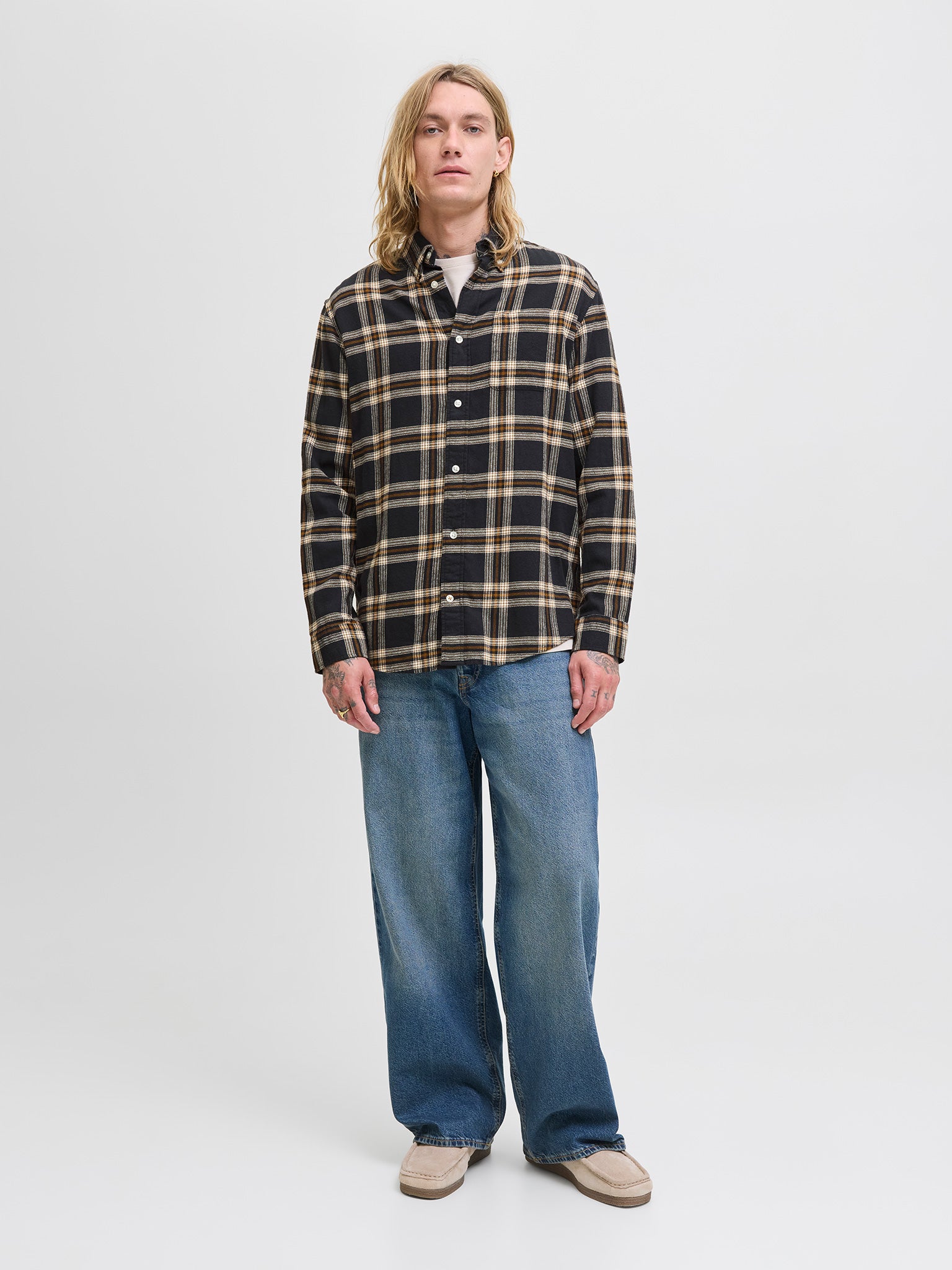 Ανδρικό πουκάμισο καρό JJECLASSIC FLANNEL CHECK SHIRT LS 12278406 | 12278406