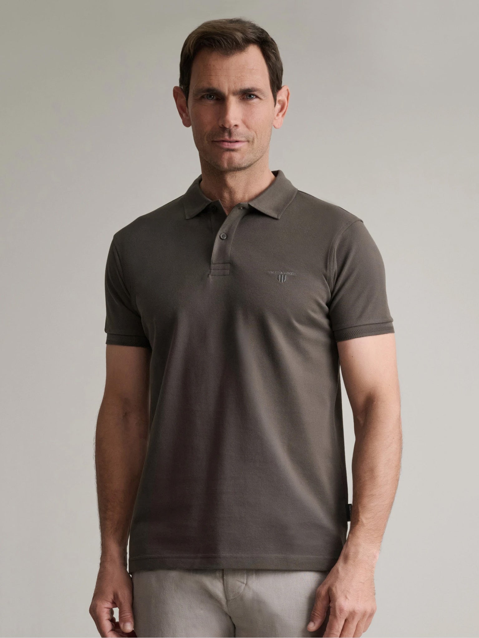 Ανδρικό polo olive brown 24EY.007/PL/YL.2 | 24EY.007/PL/YL.2