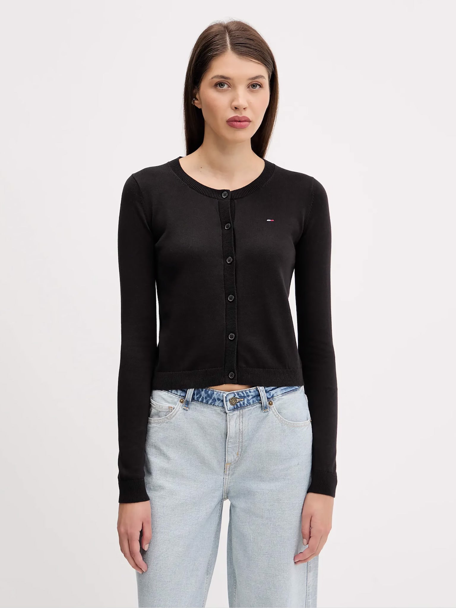 Γυναικεία ζακέτα ψιλή πλέξη TJW ESSENTIAL CREW NECK CARDIGAN DW0DW20976BDS | DW0DW20976BDS