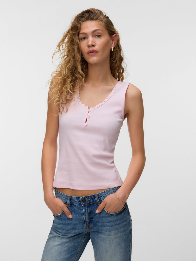 Γυναικεία μπλούζα VMTINNA SL U-NECK SHORT TOP 10339950 | 10339950