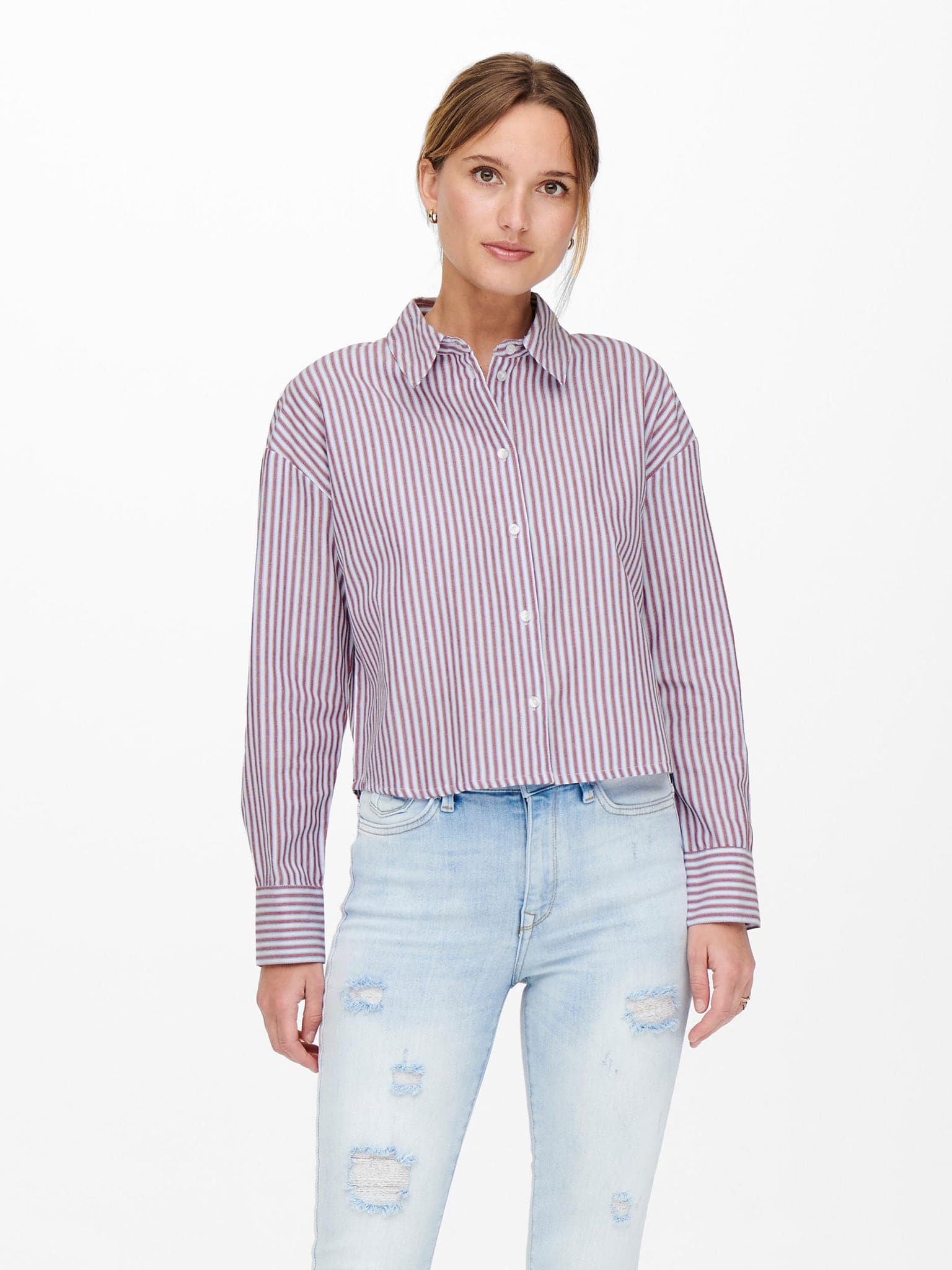 Γυναικείο πουκάμισο ONLKIM LS SHORT STRIPE SHIRT 15251743 | 15251743