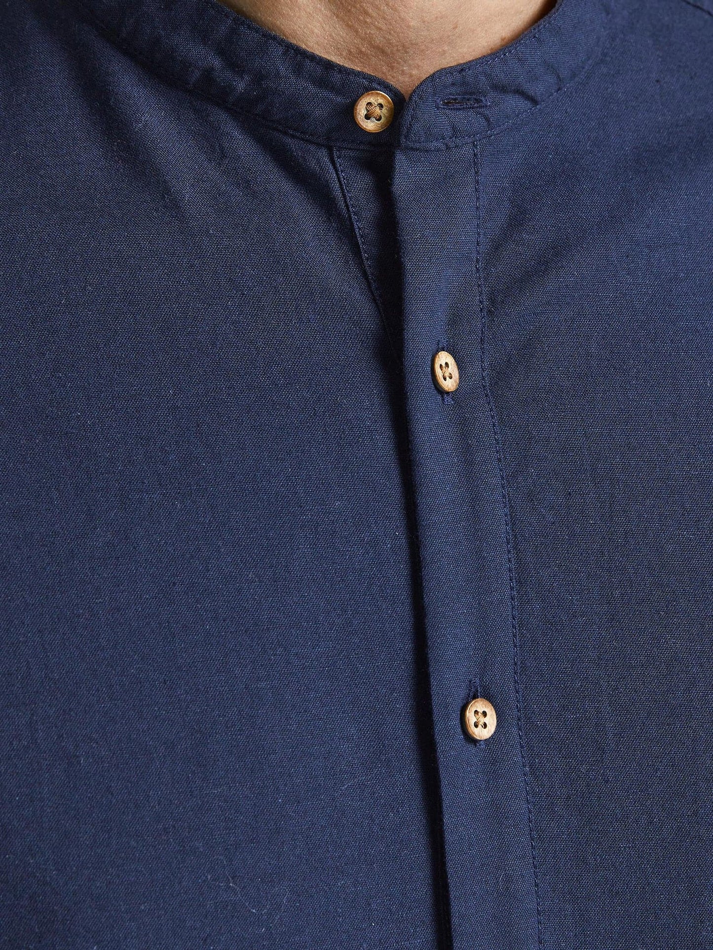 Ανδρικό πουκάμισο λινό JPRBLASUMMER HALF PLACKET SHIRT 12196822 | 12196822