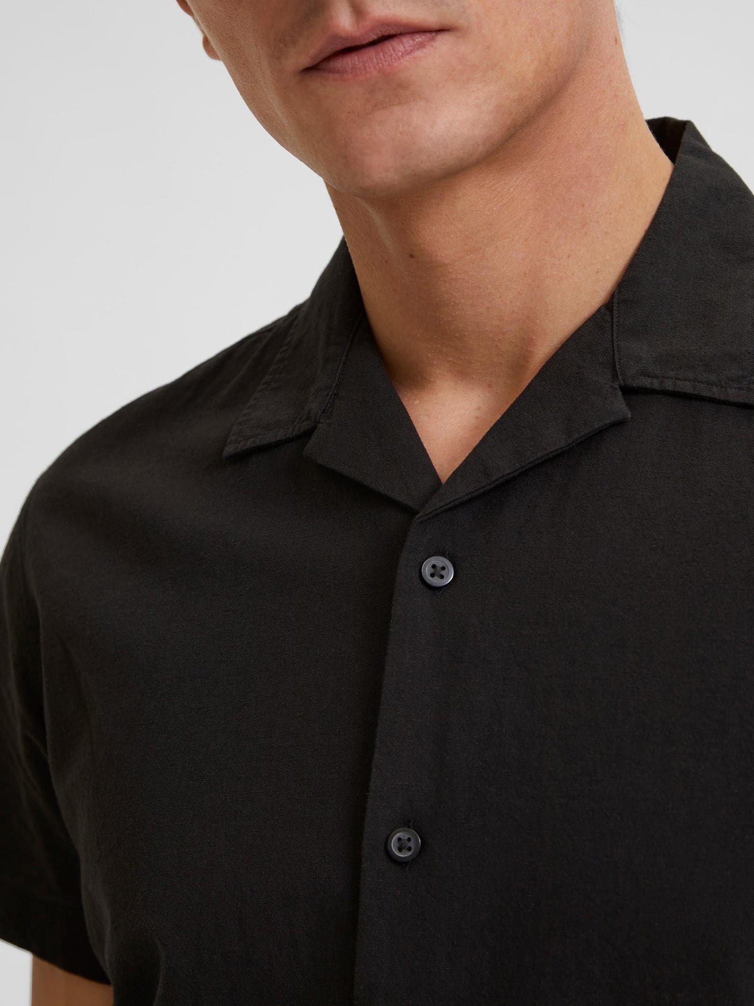 Ανδρικό πουκάμισο SLHREGNEW-LINEN SHIRT SS RESORT 16079055 | 16079055