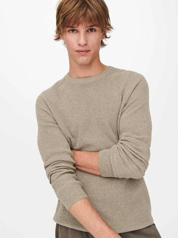 Ανδρική μπλούζα πλεκτή ONSDENNIS 12 STRUC RAGLAN CREW NECK KNIT 22018201 | 22018201