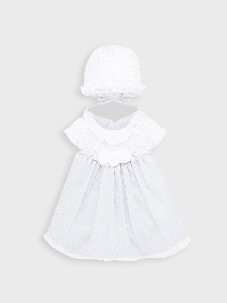 Βρεφικό φόρεμα αμπιγιέ με καπέλο 20-01855-010 | 20-01855-010