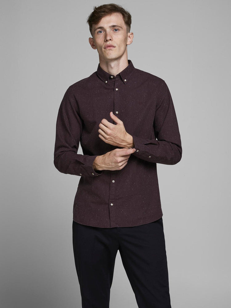Ανδρικό πουκάμισο slim fit JPRBLALOGO AUTUMN SHIRT L/S 12175376 | 12175376