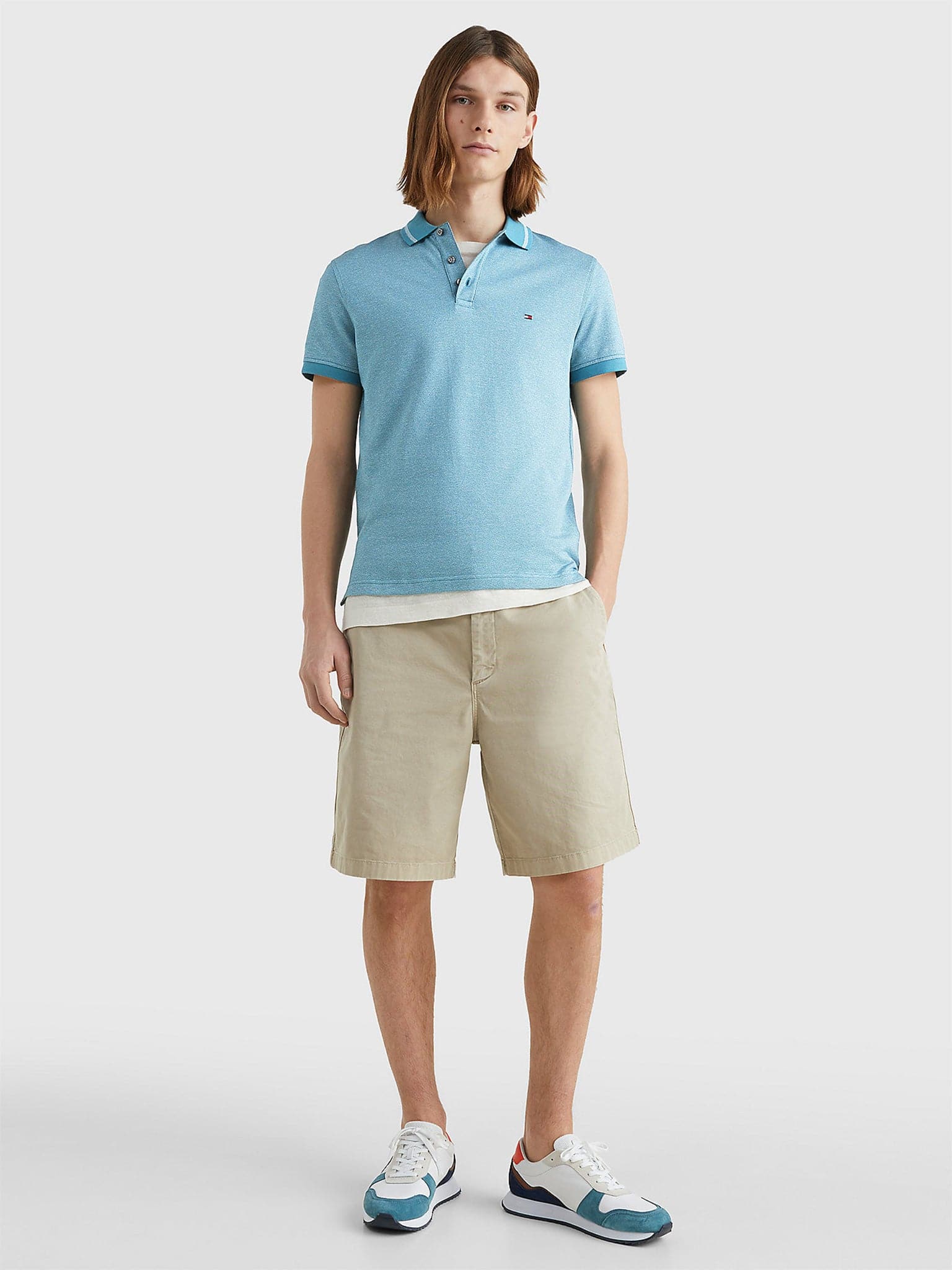 TIPPED MOULINÉ SLIM FIT POLO MW0MW30780C1Z | MW0MW30780C1Z