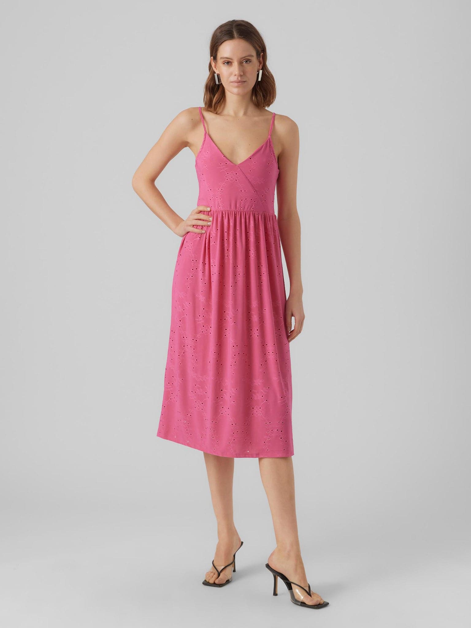 Γυναικείο φόρεμα κιπούρ VMCAMIL SINGLET CALF DRESS JRS 10287347 | 10287347