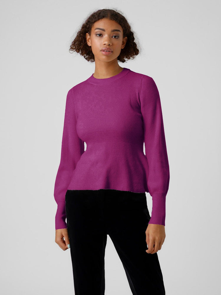 Γυναικεία μπλούζα πλεκτή VMHOLLY LS O-NECK PEPLUM BLOUSE 10268921 | 10268921