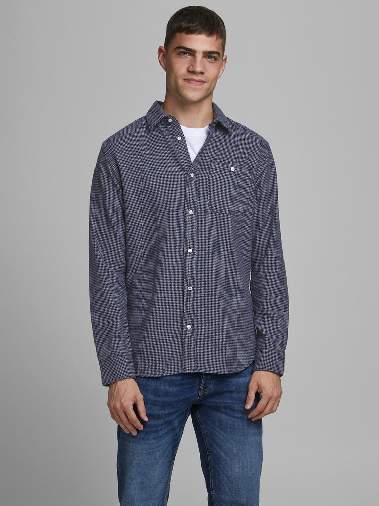 Ανδρικό πουκάμισο JPRBLUNICK MIX SHIRT L/S ONE POCKET LTN 12184675 | 12184675