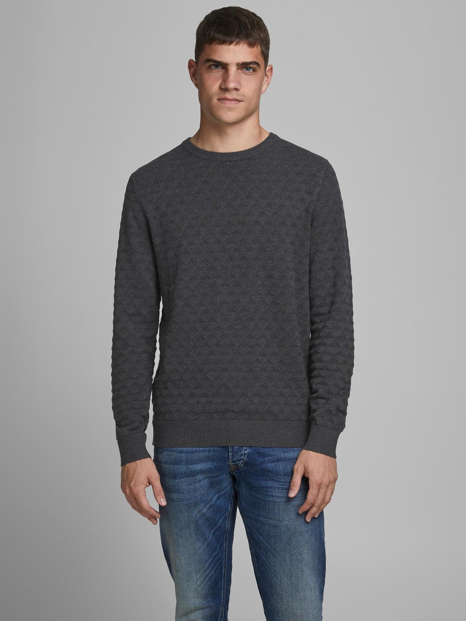 Ανδρική μπλούζα πλεκτή JPRBLUMARCUS KNIT CREW NECK LTN 12179891 | 12179891