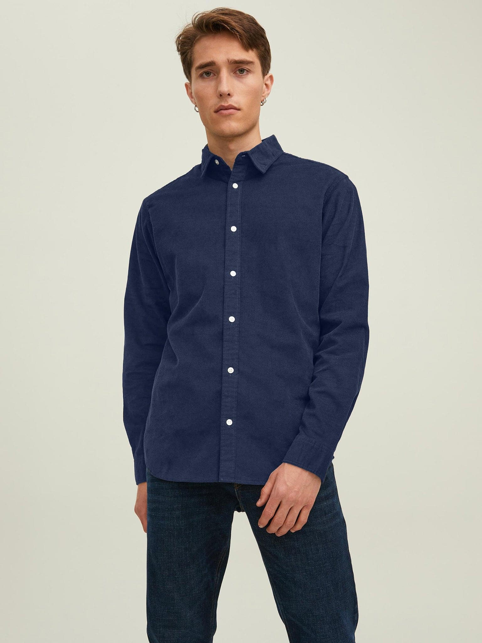 Ανδρικό πουκάμισο κοτλέ JJPLAIN CORDUROY SHIRT LS 12212858 | 12212858