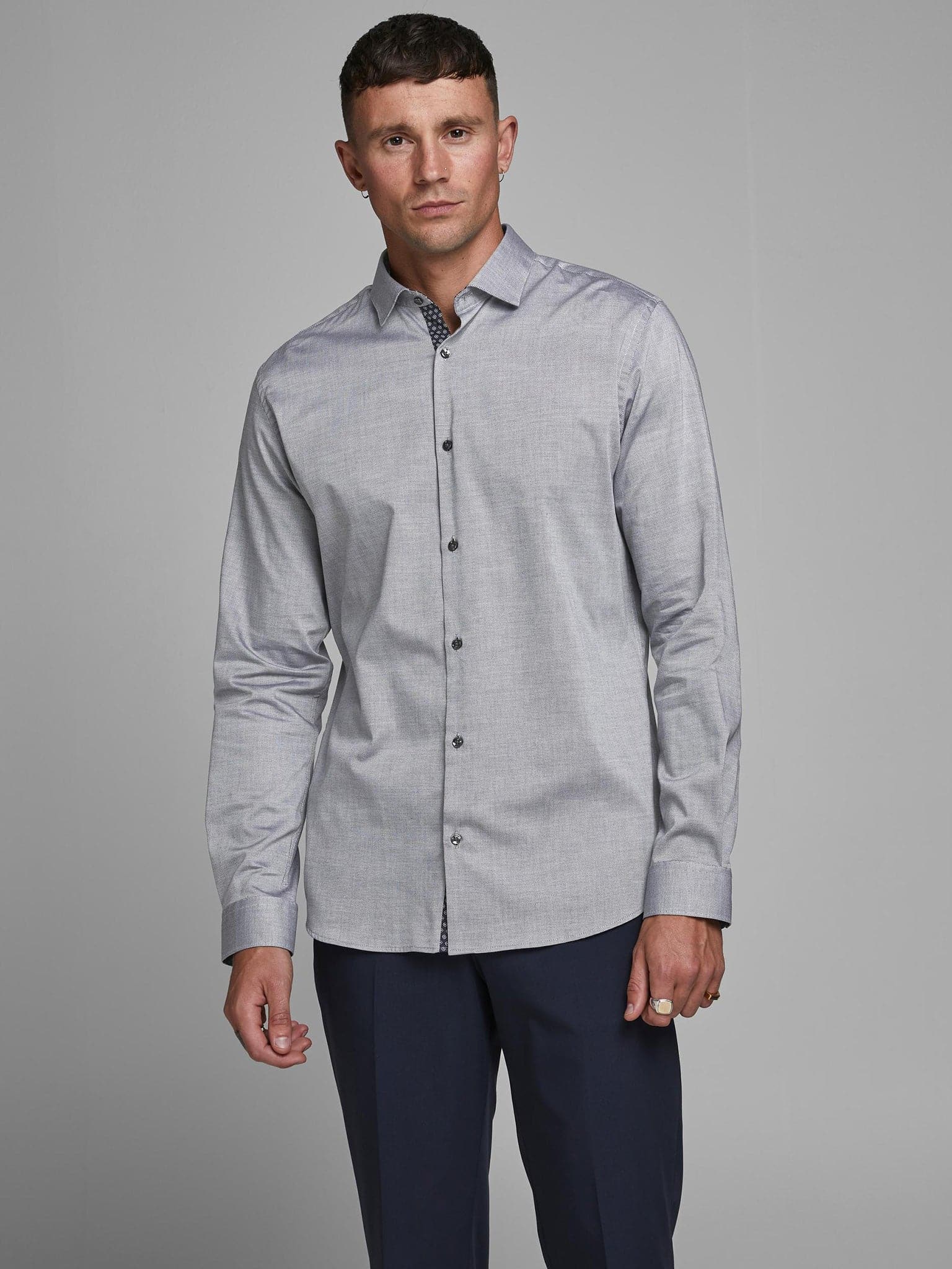 Ανδρικό πουκάμισο σχεδιαστικό slim fit | 12180159