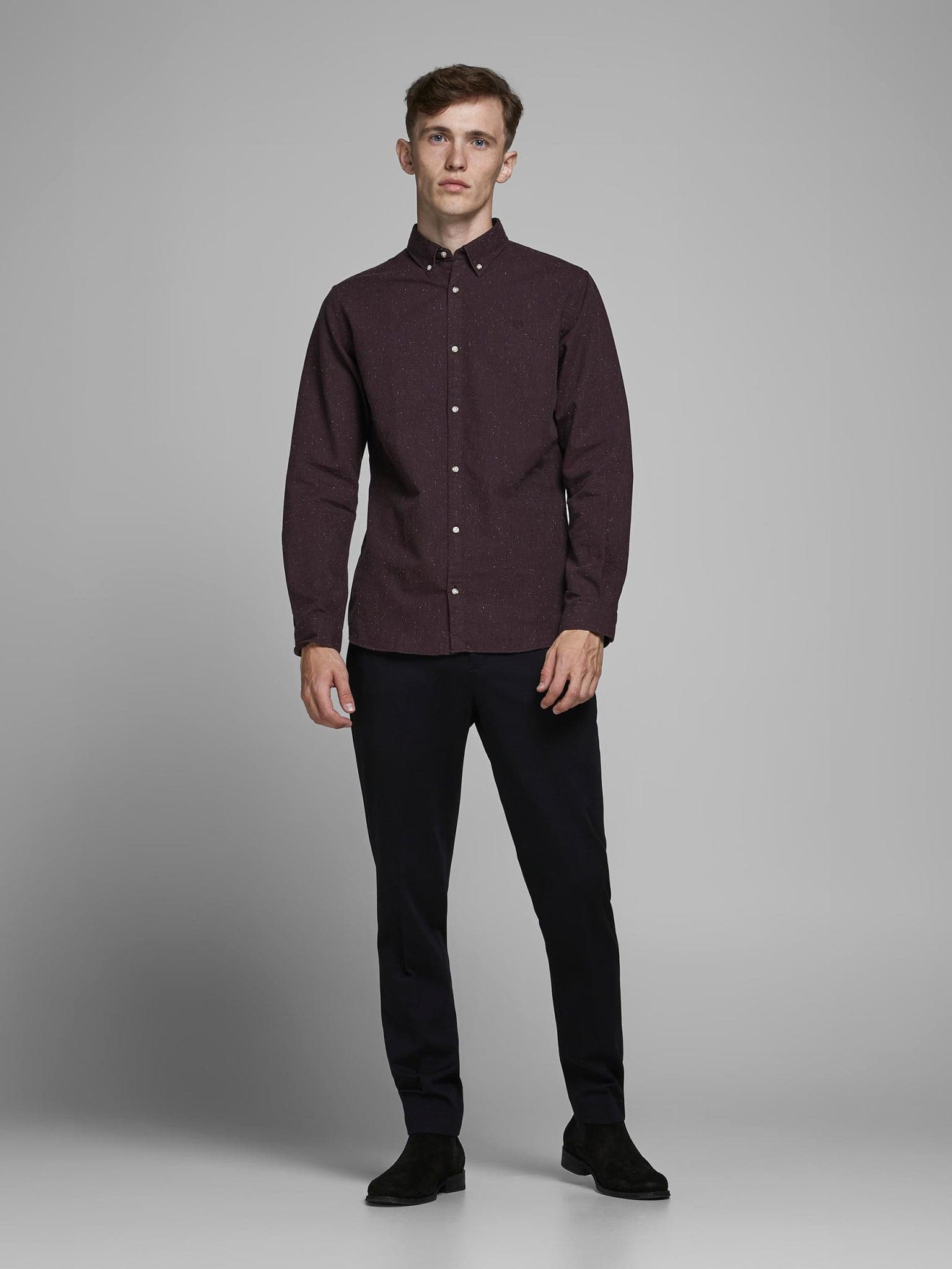 Ανδρικό πουκάμισο slim fit JPRBLALOGO AUTUMN SHIRT L/S 12175376 | 12175376