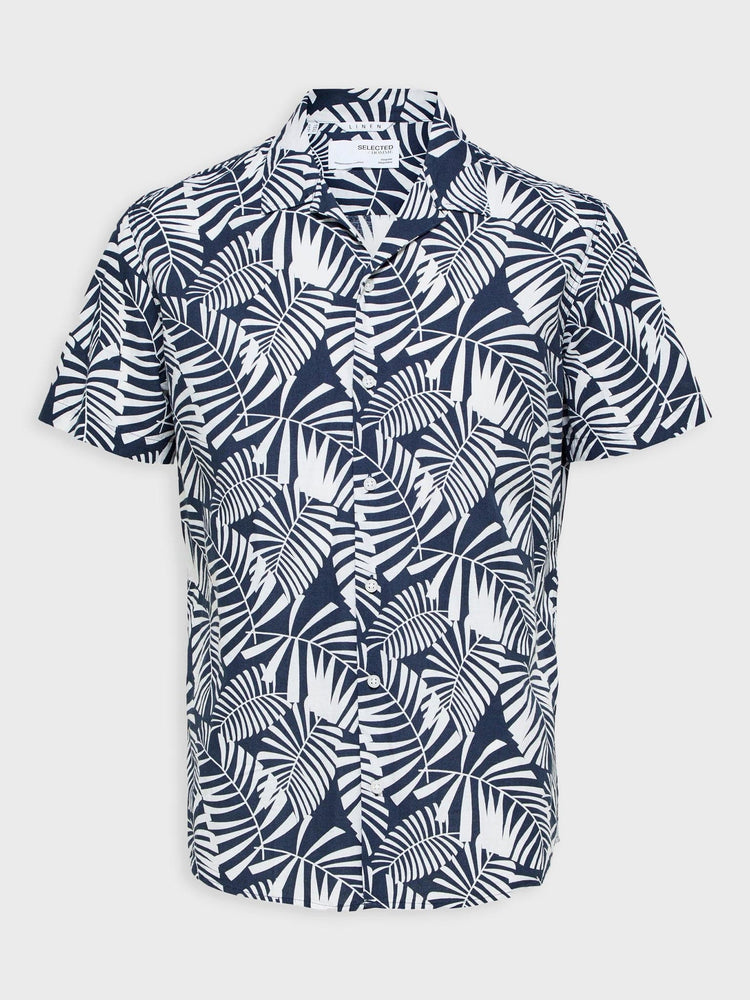 Ανδρικό πουκάμισο SLHREGNEW-LINEN SHIRT SS RESORT 16079055 | 16079055
