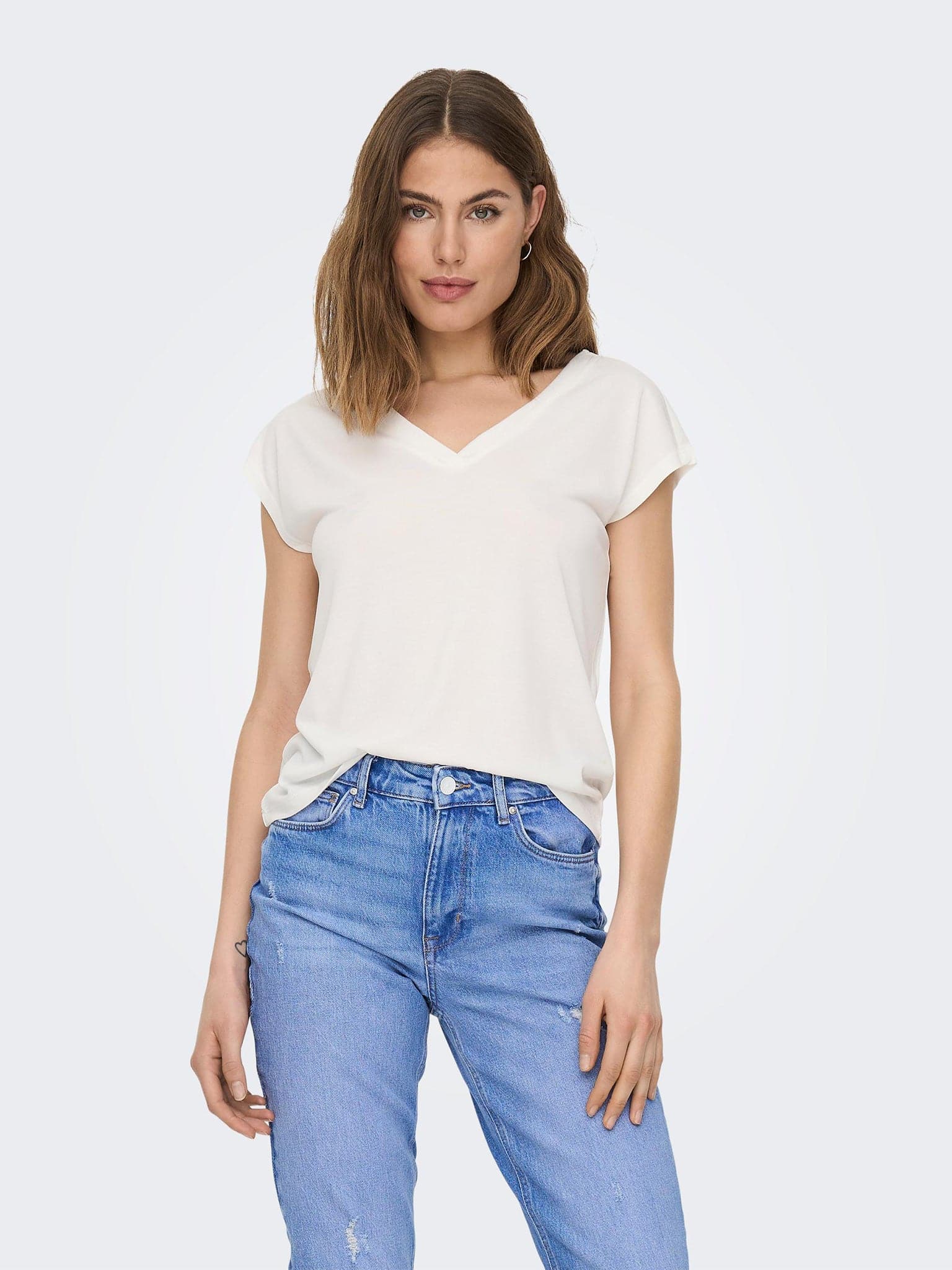 Γυναικεία μπλούζα ONLFREE S/S MODAL V-NECK TOP JRS NOOS 15287041 | 15287041