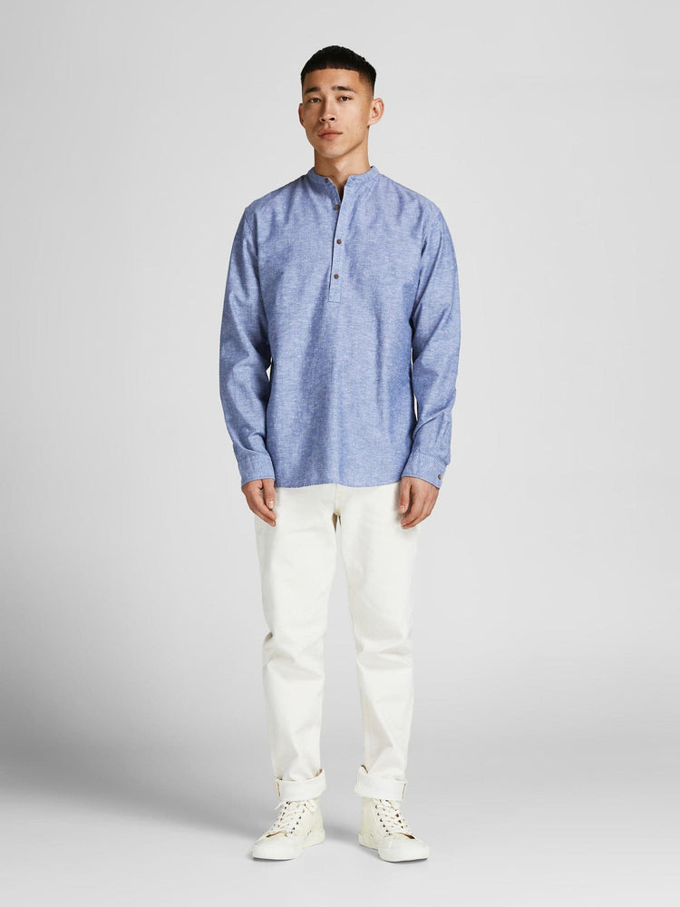 Ανδρικό πουκάμισο λινό JPRBLASUMMER HALF PLACKET SHIRT 12196822 | 12196822