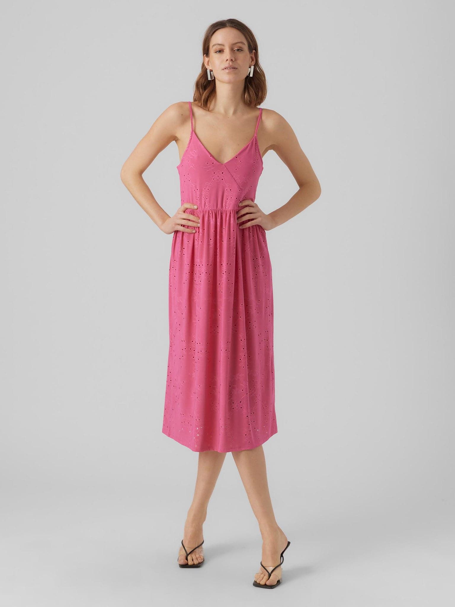 Γυναικείο φόρεμα κιπούρ VMCAMIL SINGLET CALF DRESS JRS 10287347 | 10287347