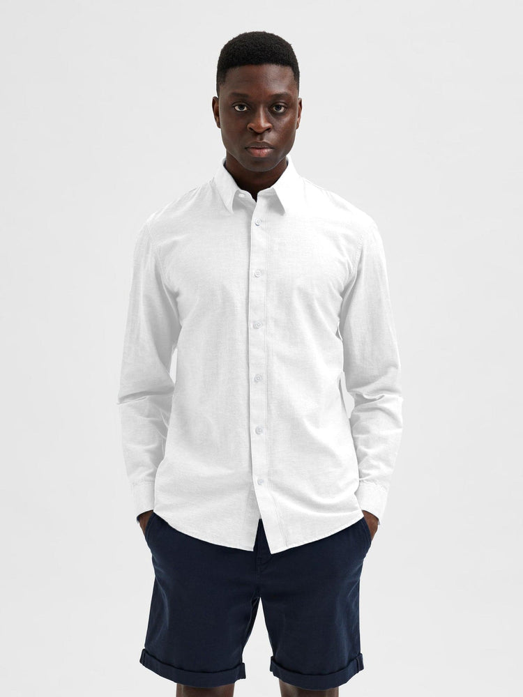 Ανδρικό πουκάμισο λινό SLHSLIMNEW-LINEN SHIRT LS CLASSIC 16079056 | 16079056
