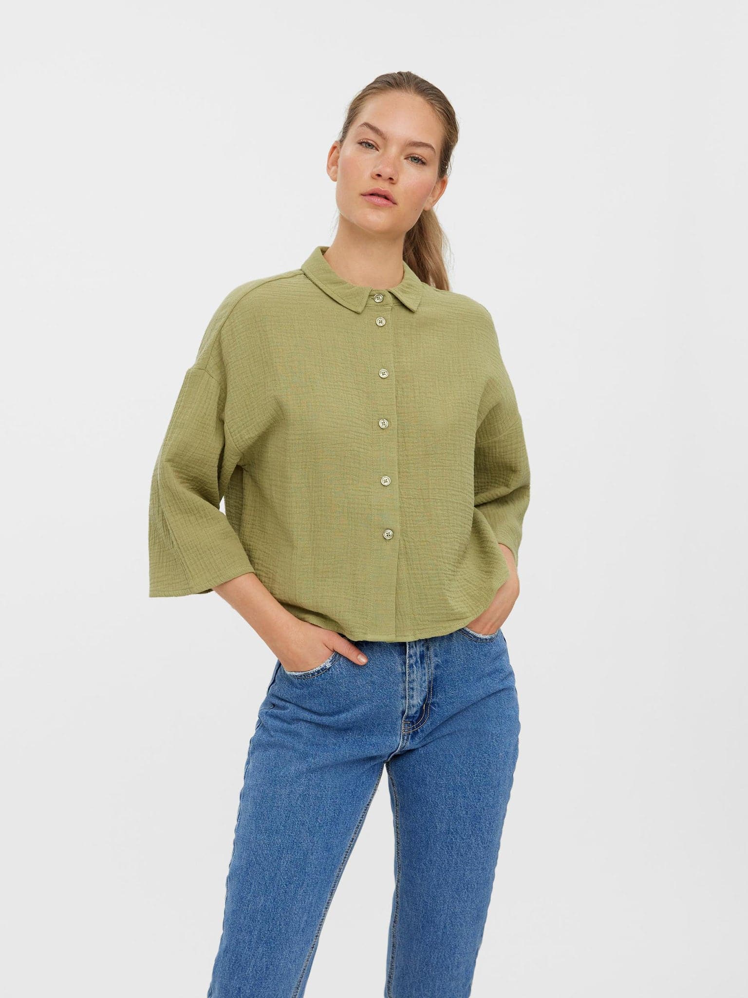 Γυναικεία πουκαμίσα VMNATALI 3/4 CROP SHIRT 10262929 | 10262929