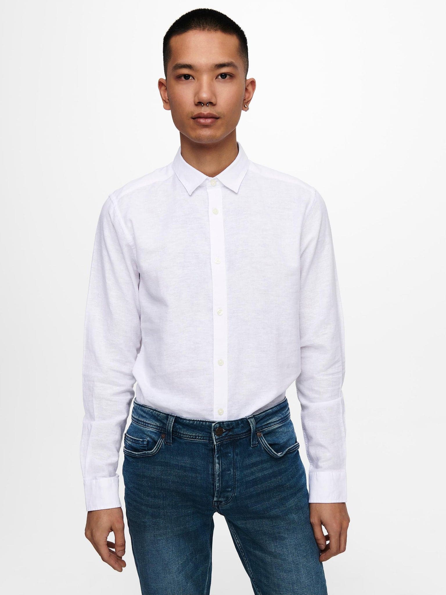 Ανδρικό πουκάμισο λινό ONSCAIDEN LS SOLID LINEN SHIRT NOOS 22012321 | 22012321