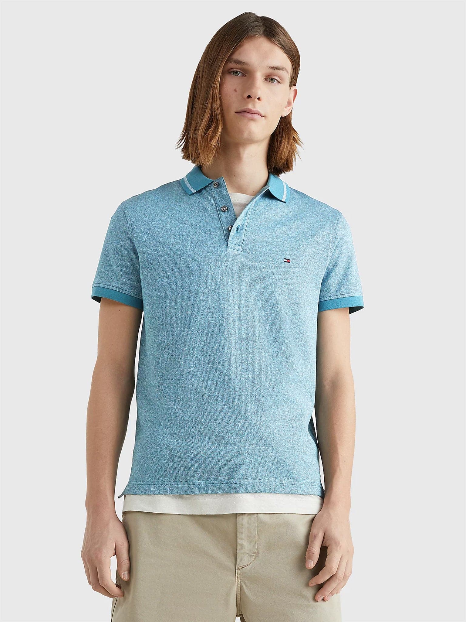 TIPPED MOULINÉ SLIM FIT POLO MW0MW30780C1Z | MW0MW30780C1Z