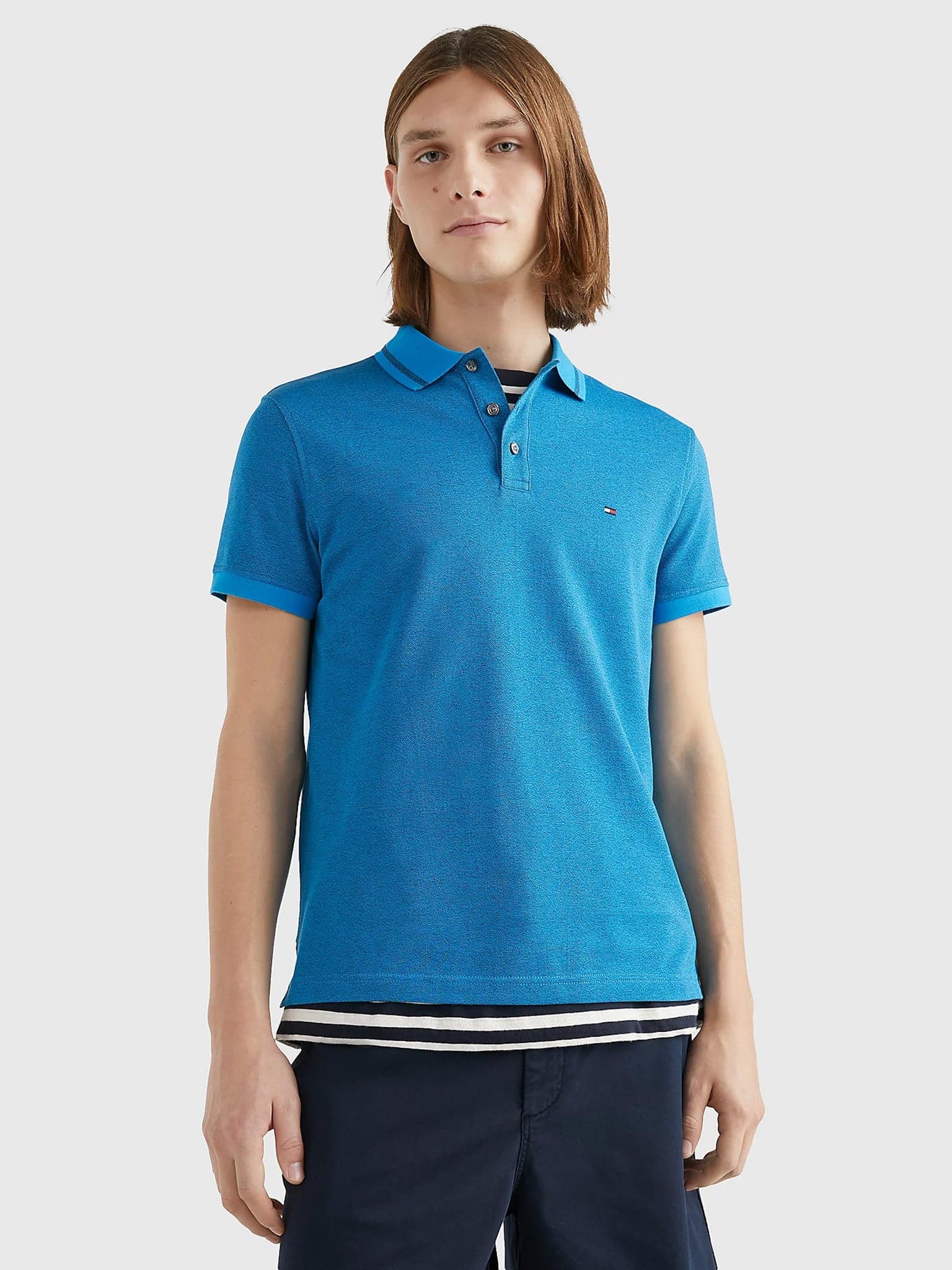 TIPPED MOULINÉ SLIM FIT POLO MW0MW30780CZW | MW0MW30780CZW