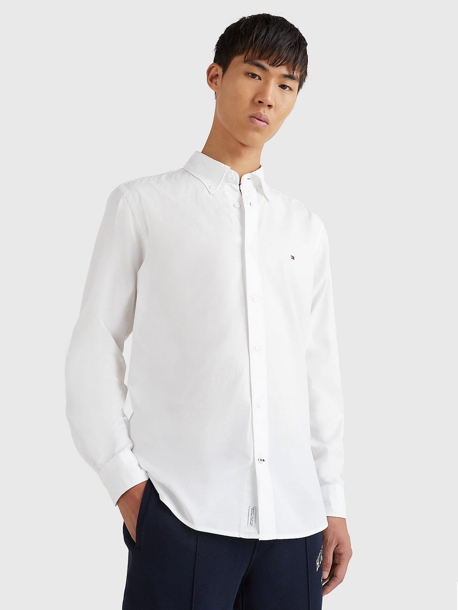 Ανδρικό πουκάμισο TH FLEX COTTON POPLIN SHIRT MW0MW25035YBR | MW0MW25035YBR