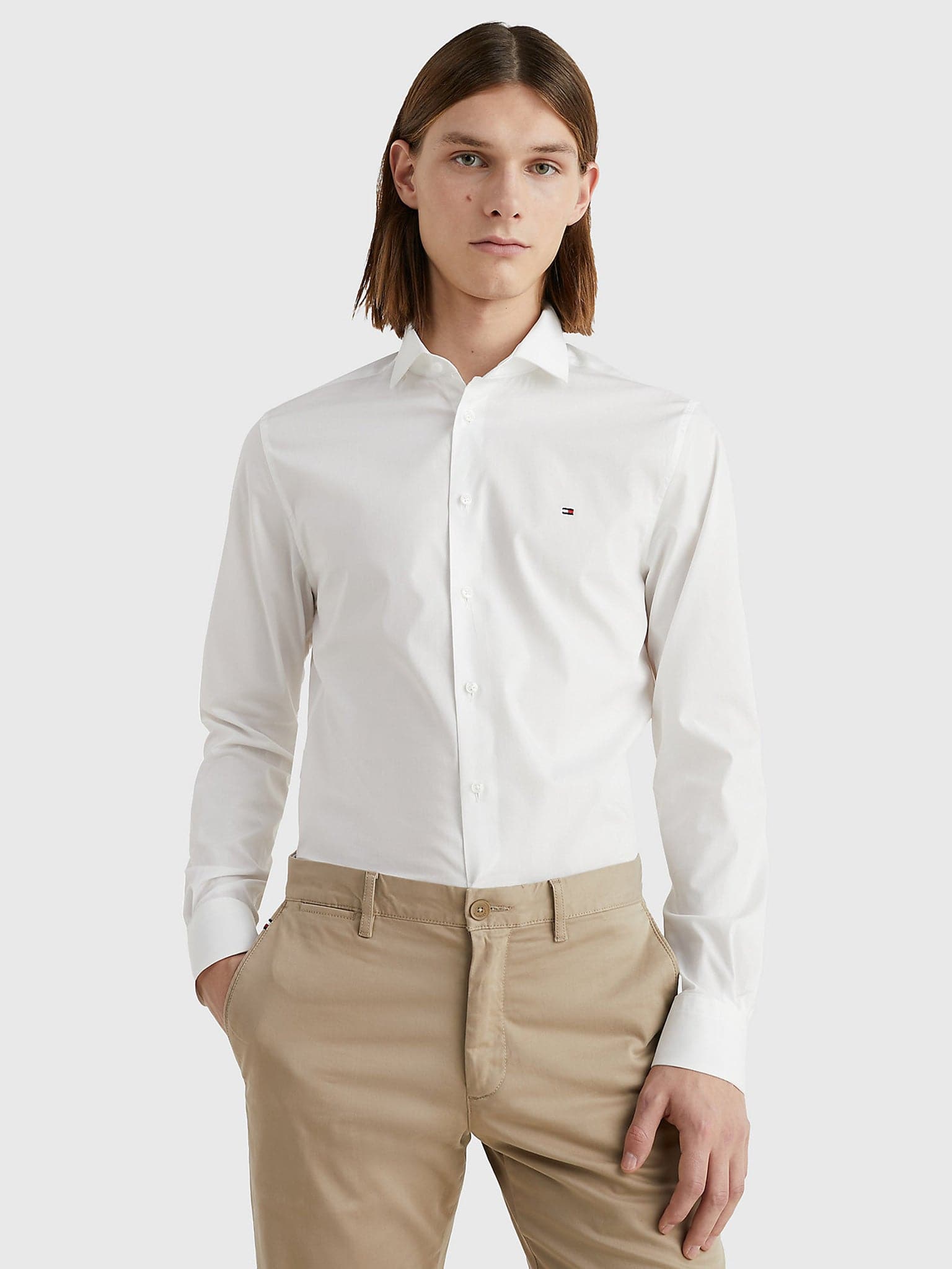 Ανδρικό πουκάμισο CORE CL FLEX POPLIN SF SHIRT MW0MW25040YAF | MW0MW25040YAF