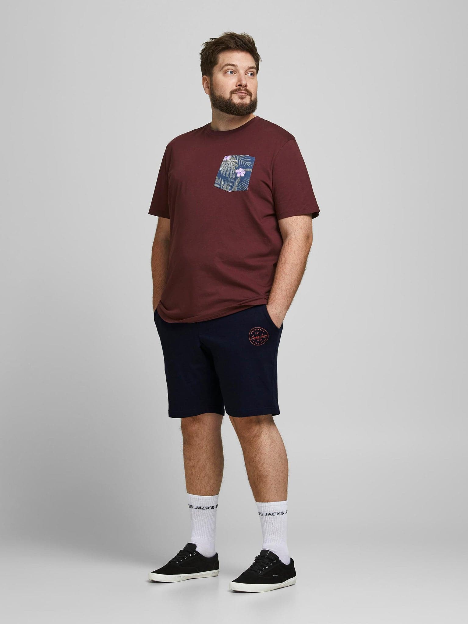 Ανδρική μακό βερμούδα plus size JPSTSHARK JJSWEAT SHORTS 12187092 | 12187092