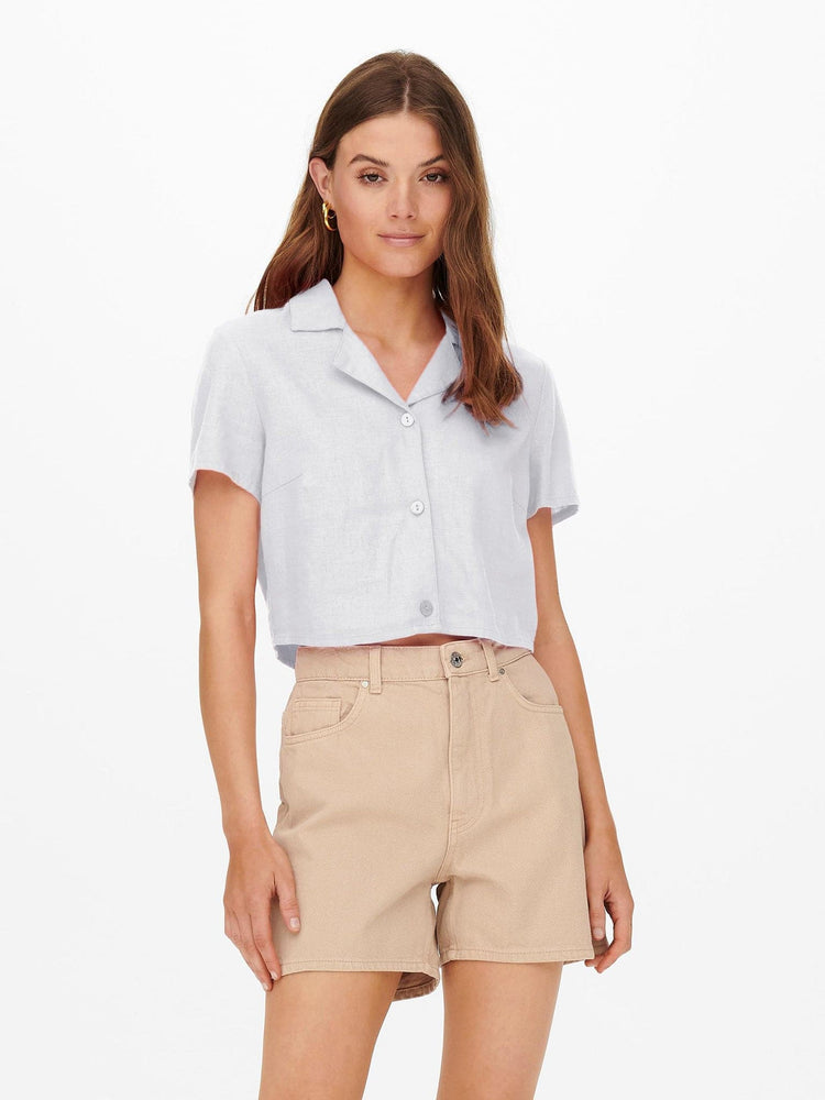 Γυναικείο πουκάμισο ONLCARO S/S LINEN BLEND CROP SHIRT PNT 15255168 | 15255168