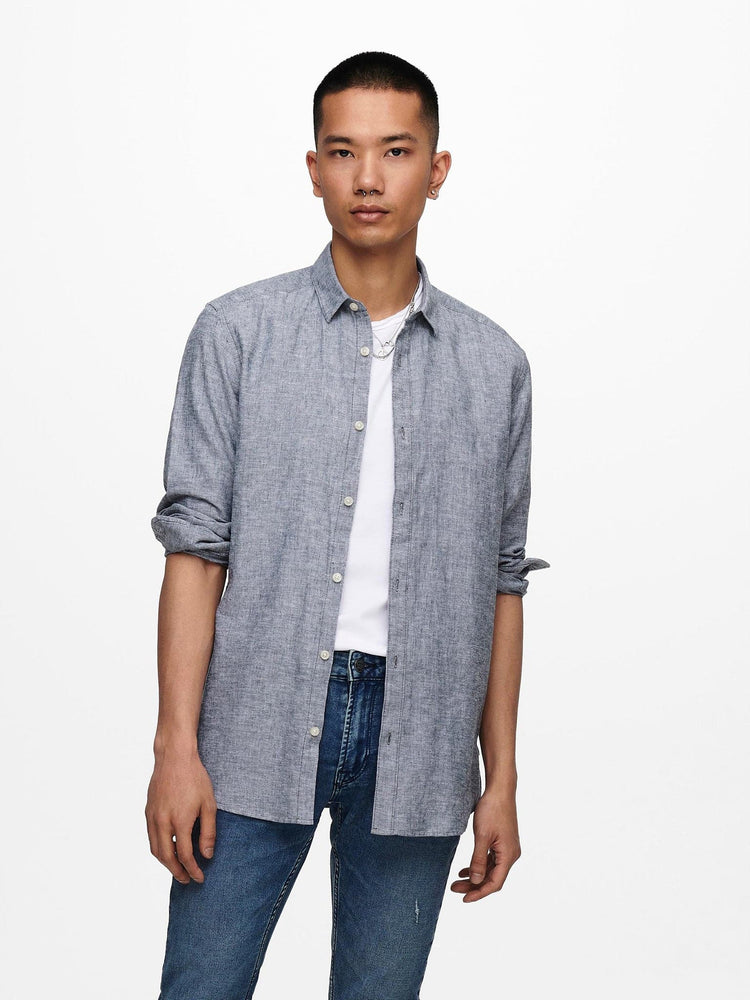 Ανδρικό πουκάμισο λινό ONSCAIDEN LS SOLID LINEN SHIRT NOOS 22012321 | 22012321