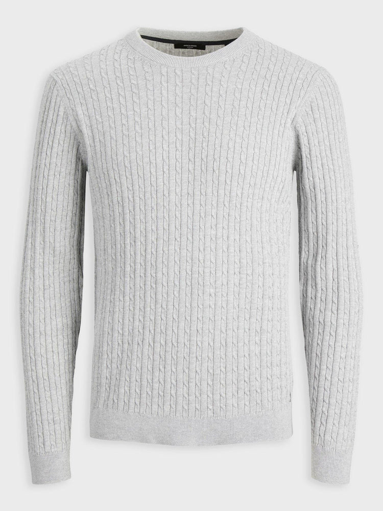 Ανδρική μπλούζα πλεκτή JPRBLADALLAS KNIT CABLE CREW NECK 12222048 | 12222048